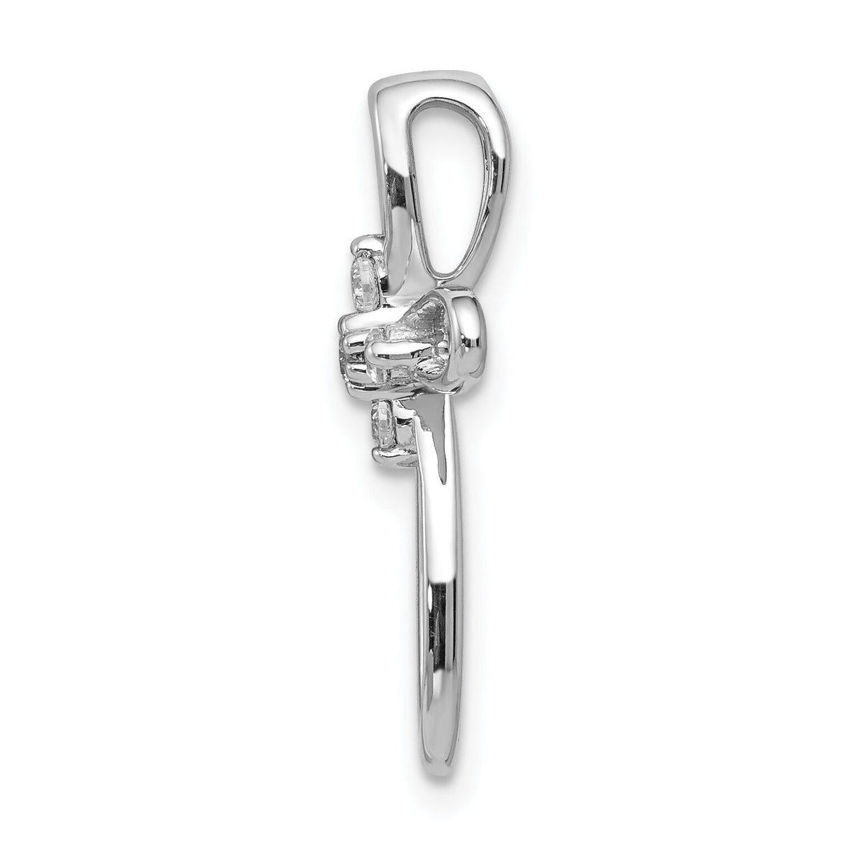 14k White Gold 1/10ct. Diamond Cross Chain Slide-PM4997-010-WA