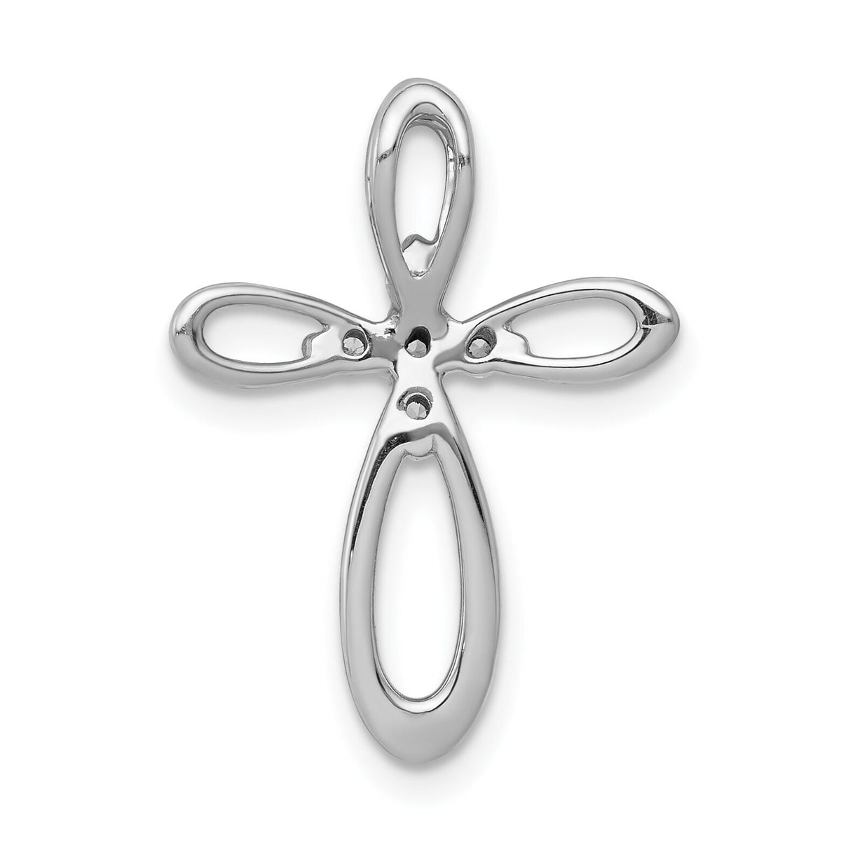 14k White Gold 1/10ct. Diamond Cross Chain Slide-PM4997-010-WA