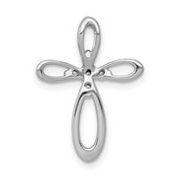 14k White Gold 1/10ct. Diamond Cross Chain Slide-PM4997-010-WA