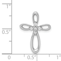 14k White Gold 1/10ct. Diamond Cross Chain Slide-PM4997-010-WA