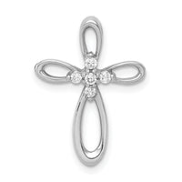 14k White Gold 1/10ct. Diamond Cross Chain Slide-PM4997-010-WA