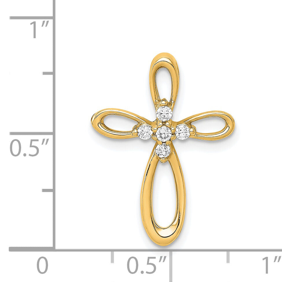 14k 1/10ct. Diamond Cross Chain Slide-PM4997-010-YA