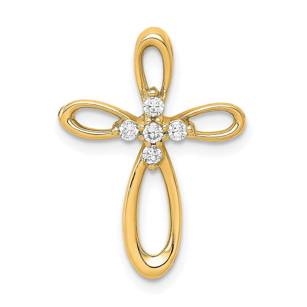 14k 1/10ct. Diamond Cross Chain Slide-PM4997-010-YA