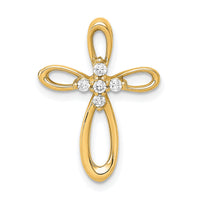 14k 1/10ct. Diamond Cross Chain Slide-PM4997-010-YA