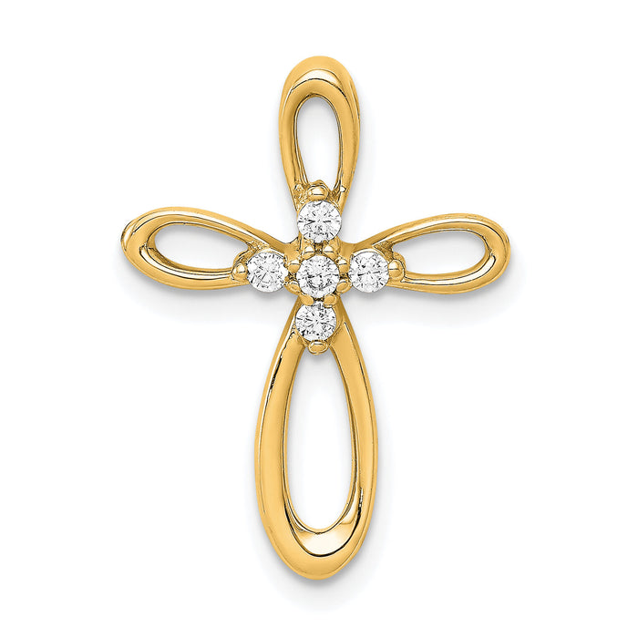 14k 1/10ct. Diamond Cross Chain Slide-PM4997-010-YA