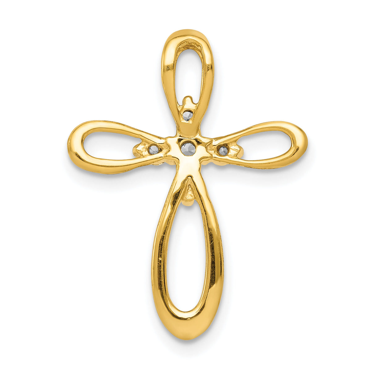 14k 1/5ct. Diamond Cross Chain Slide-PM4997-020-YA