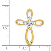 14k 1/5ct. Diamond Cross Chain Slide-PM4997-020-YA