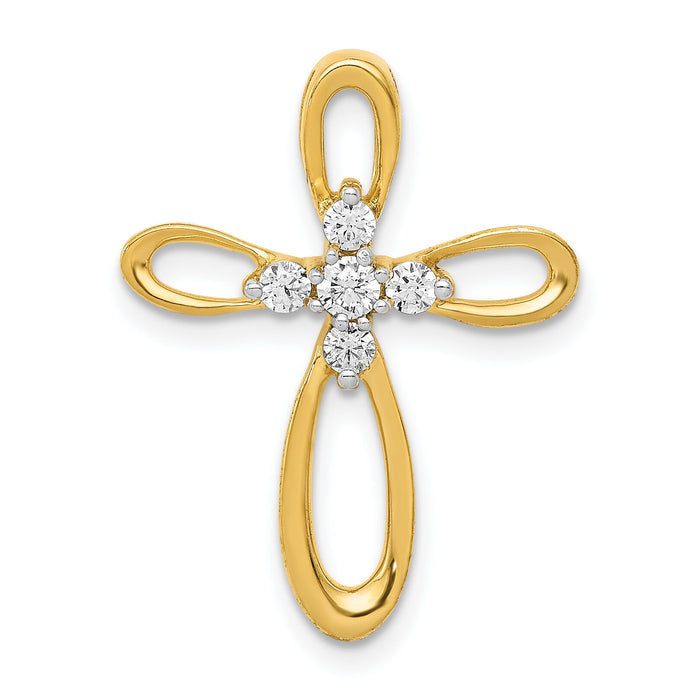 14k 1/5ct. Diamond Cross Chain Slide-PM4997-020-YA