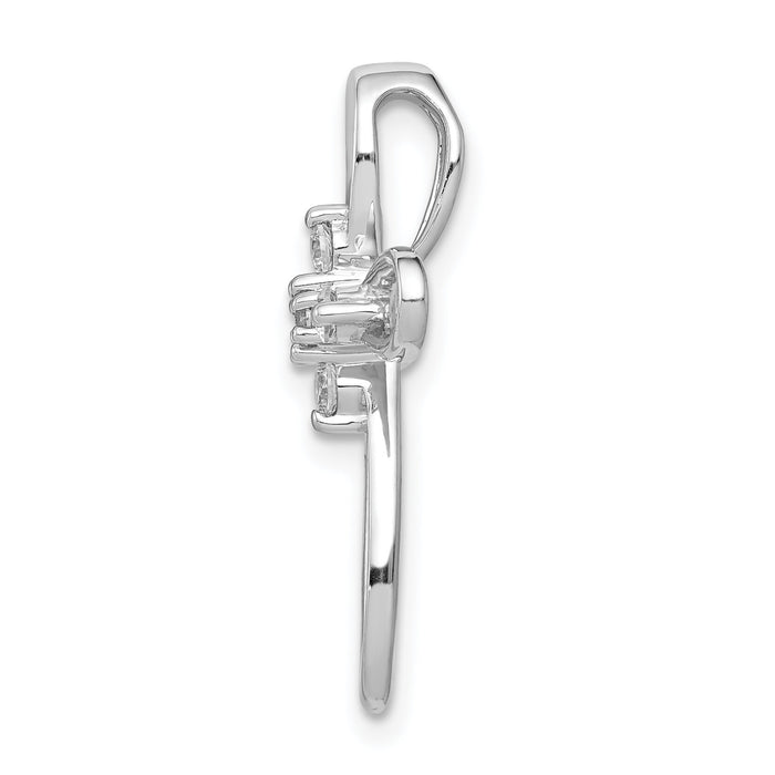 14k White Gold 1/5ct. Diamond Cross Chain Slide-PM4997-020-WA