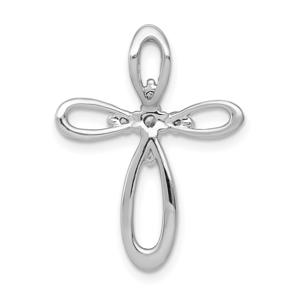 14k White Gold 1/5ct. Diamond Cross Chain Slide-PM4997-020-WA
