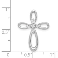 14k White Gold 1/5ct. Diamond Cross Chain Slide-PM4997-020-WA