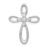 14k White Gold 1/5ct. Diamond Cross Chain Slide-PM4997-020-WA