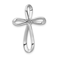 14k White Gold 1/6ct. Diamond Cross Chain Slide-PM5001-016-WA