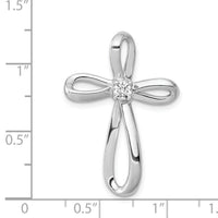 14k White Gold 1/6ct. Diamond Cross Chain Slide-PM5001-016-WA