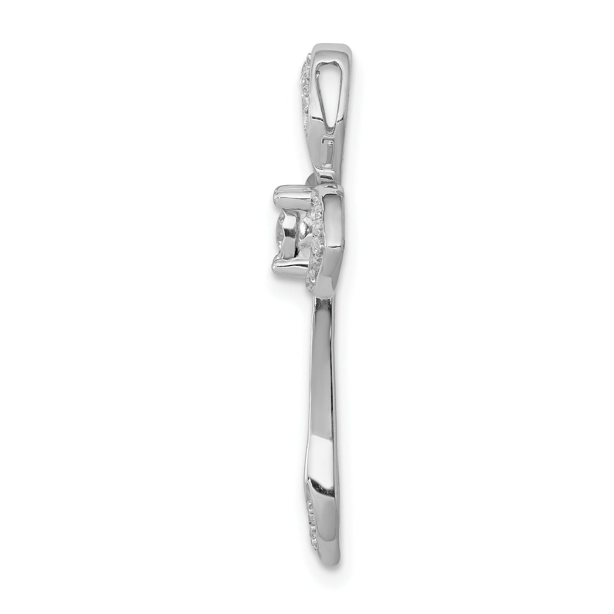 14k White Gold 1/8ct. Diamond Cross Chain Slide-PM5002-013-WA
