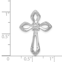 14k White Gold 1/8ct. Diamond Cross Chain Slide-PM5002-013-WA