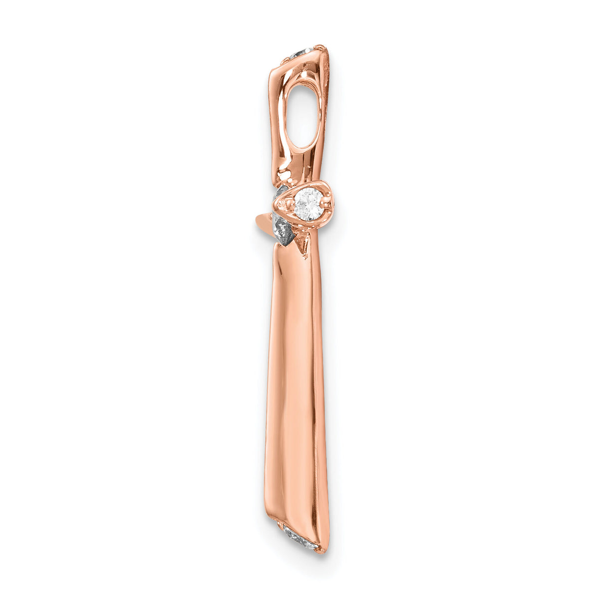 14k Rose Gold 1/5ct. Diamond Cross Chain Slide-PM5003-020-RA