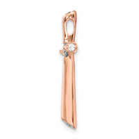 14k Rose Gold 1/5ct. Diamond Cross Chain Slide-PM5003-020-RA