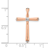 14k Rose Gold 1/5ct. Diamond Cross Chain Slide-PM5003-020-RA