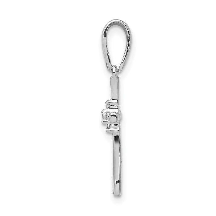 14k White Gold .02ct. Diamond Cross Pendant-PM5007-002-WA