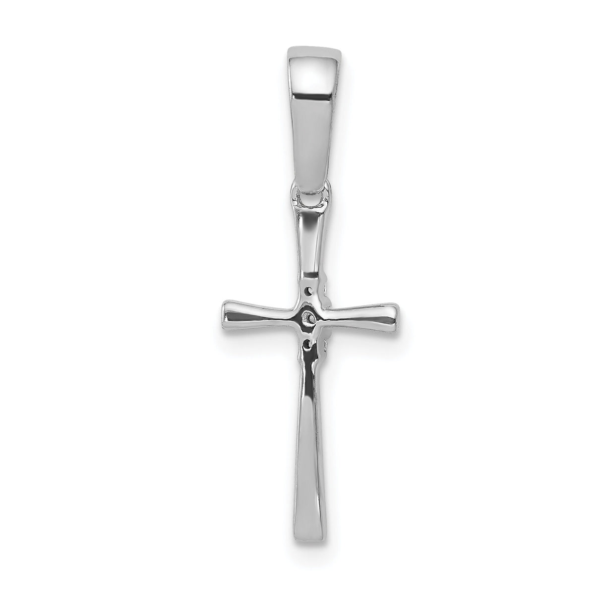 14k White Gold .02ct. Diamond Cross Pendant-PM5007-002-WA