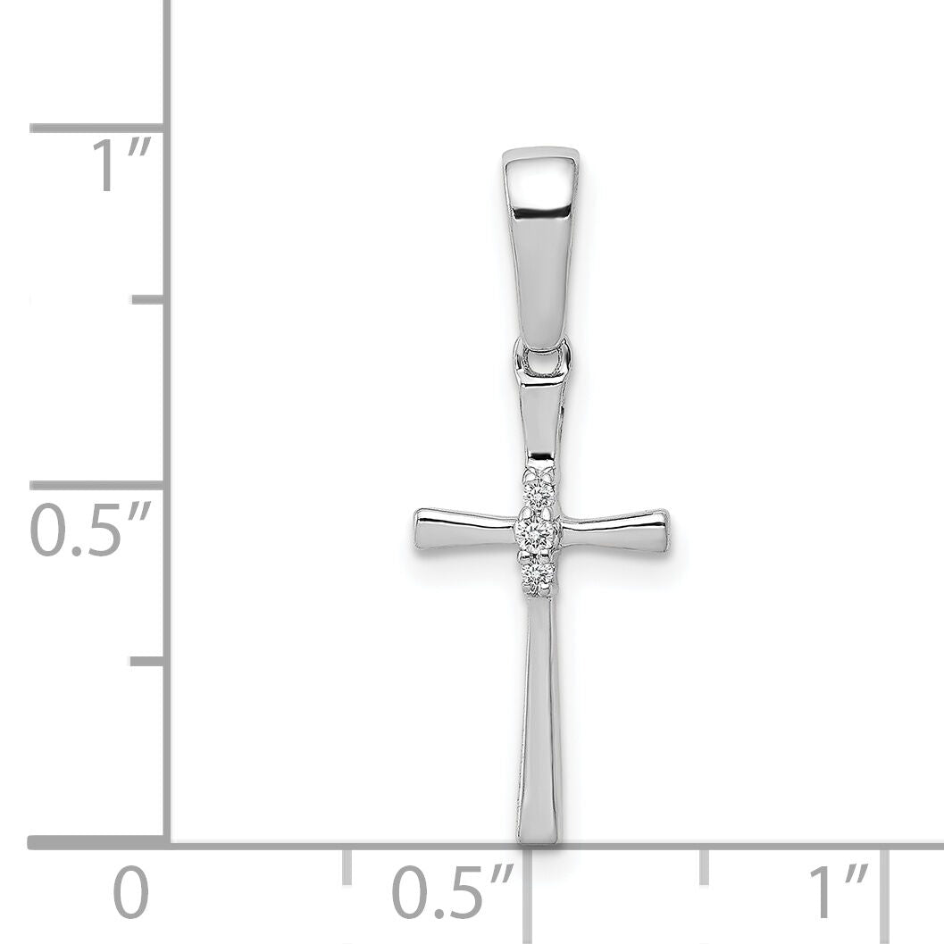 14k White Gold .02ct. Diamond Cross Pendant-PM5007-002-WA