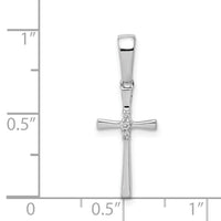 14k White Gold .02ct. Diamond Cross Pendant-PM5007-002-WA