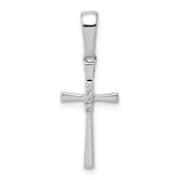 14k White Gold .02ct. Diamond Cross Pendant-PM5007-002-WA