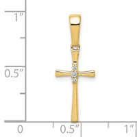 14K .02ct. Diamond Cross Pendant-PM5007-002-YA