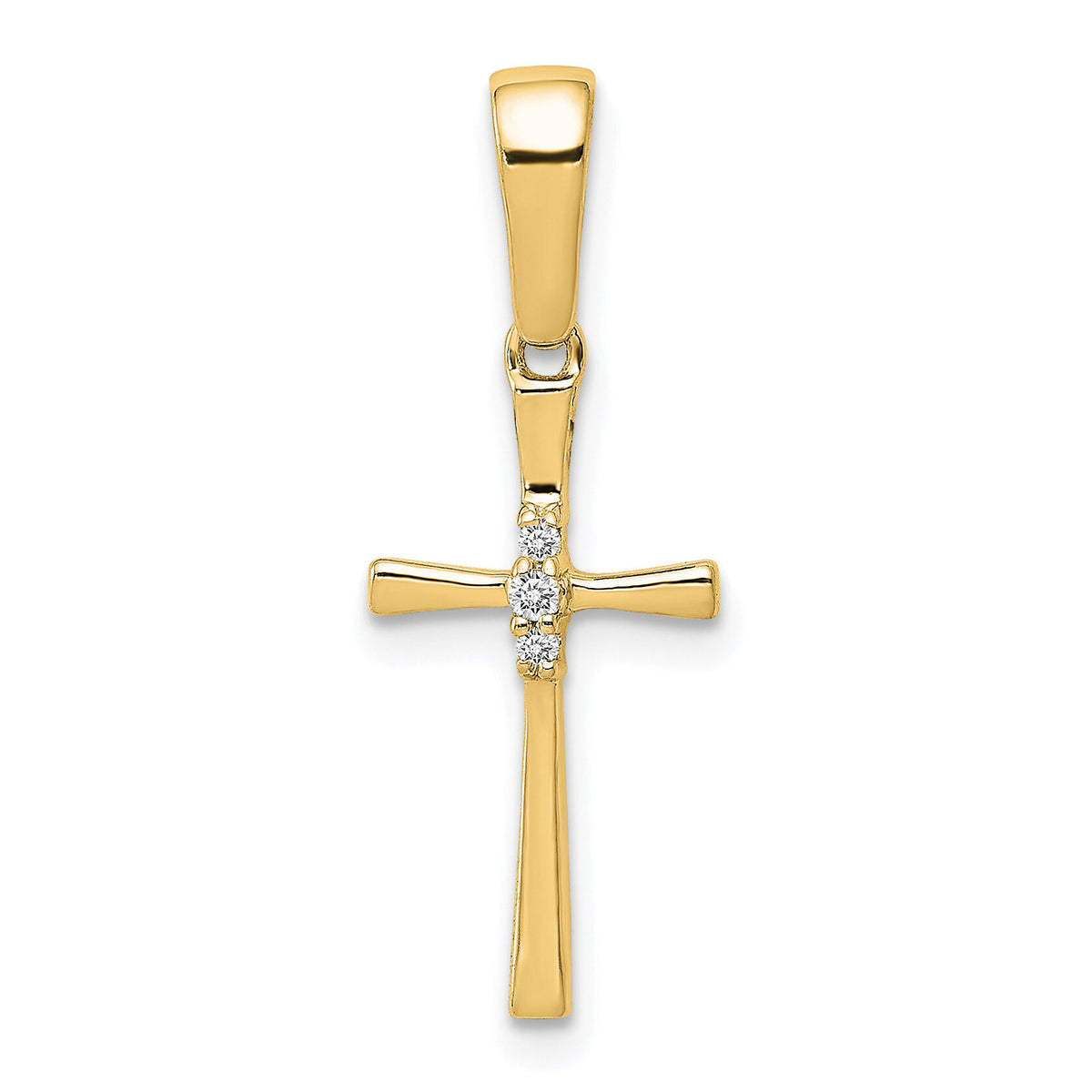 14K .02ct. Diamond Cross Pendant-PM5007-002-YA