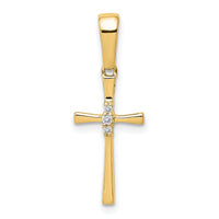 14K .02ct. Diamond Cross Pendant-PM5007-002-YA