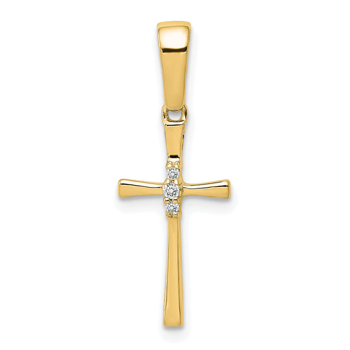 14K .02ct. Diamond Cross Pendant-PM5007-002-YA