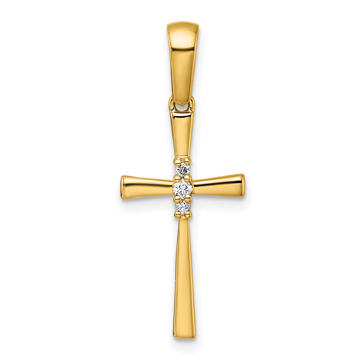 14K 1/20ct. Diamond Cross Pendant-PM5007-005-YA