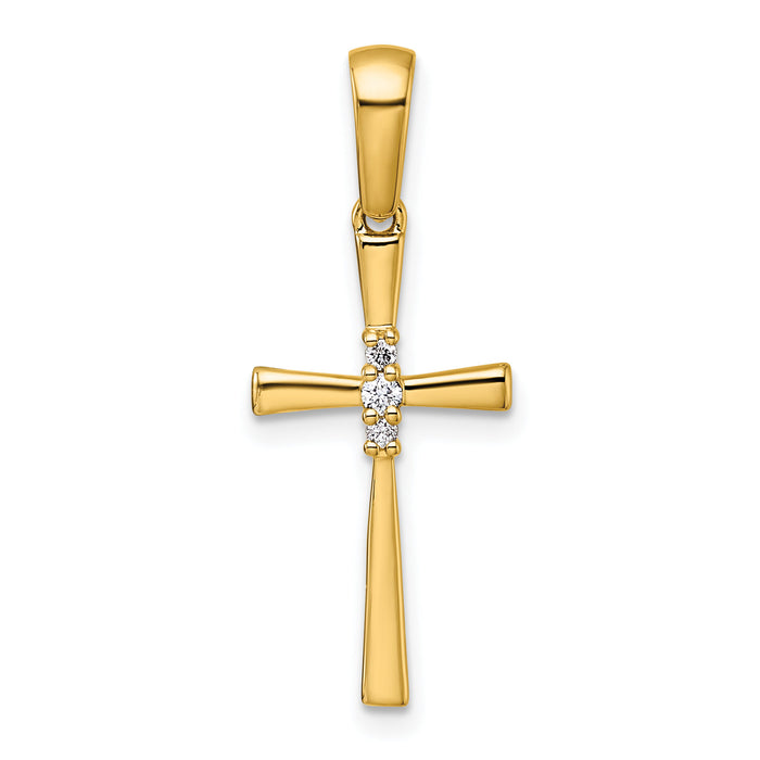14K 1/20ct. Diamond Cross Pendant-PM5007-005-YA