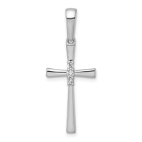 14k White Gold 1/15ct. Diamond Cross Pendant-PM5007-007-WA