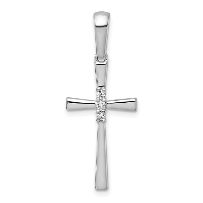 14k White Gold 1/15ct. Diamond Cross Pendant-PM5007-007-WA