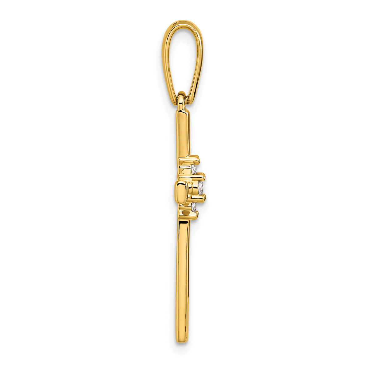 14K 1/15ct. Diamond Cross Pendant-PM5007-007-YA