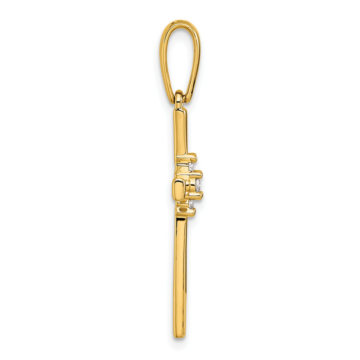 14K 1/15ct. Diamond Cross Pendant-PM5007-007-YA
