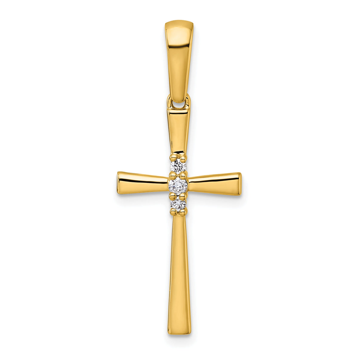 14K 1/15ct. Diamond Cross Pendant-PM5007-007-YA