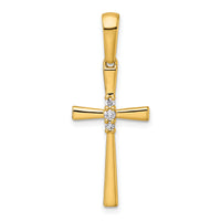 14K 1/15ct. Diamond Cross Pendant-PM5007-007-YA
