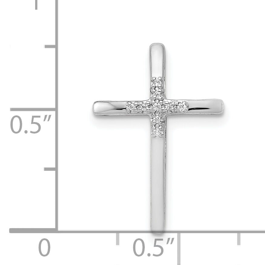 14k White Gold .03ct. Diamond Cross Chain Slide-PM5009-003-WA