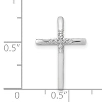 14k White Gold .03ct. Diamond Cross Chain Slide-PM5009-003-WA