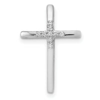 14k White Gold .03ct. Diamond Cross Chain Slide-PM5009-003-WA
