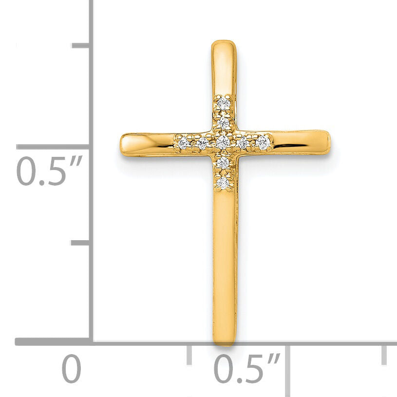 14k .03ct. Diamond Cross Chain Slide-PM5009-003-YA