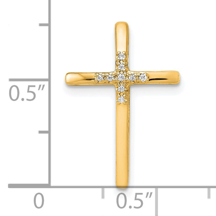 14k .03ct. Diamond Cross Chain Slide-PM5009-003-YA