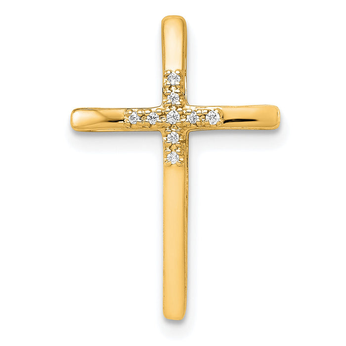 14k .03ct. Diamond Cross Chain Slide-PM5009-003-YA