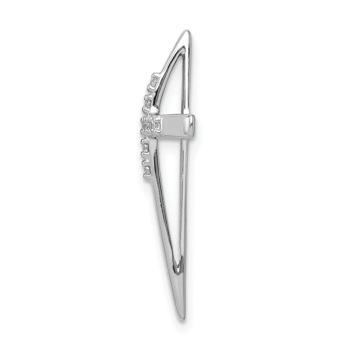 14k White Gold 1/10ct. Diamond Cross Chain Slide-PM5009-010-WA