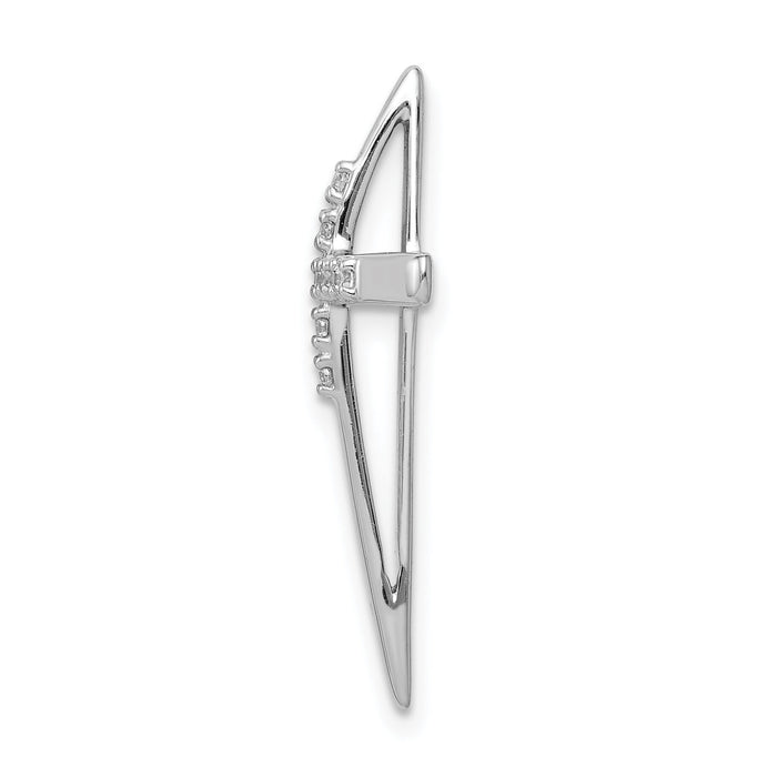 14k White Gold 1/10ct. Diamond Cross Chain Slide-PM5009-010-WA