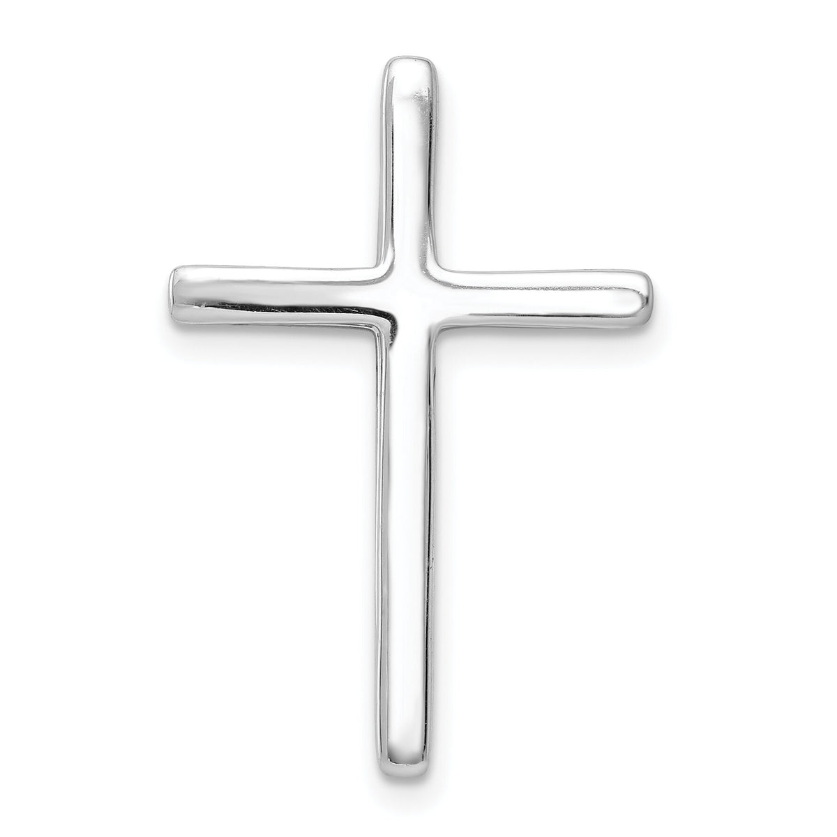 14k White Gold 1/10ct. Diamond Cross Chain Slide-PM5009-010-WA