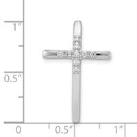 14k White Gold 1/10ct. Diamond Cross Chain Slide-PM5009-010-WA